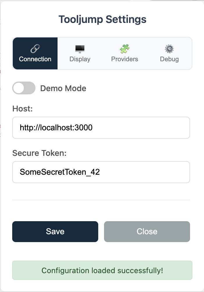 Extension Settings